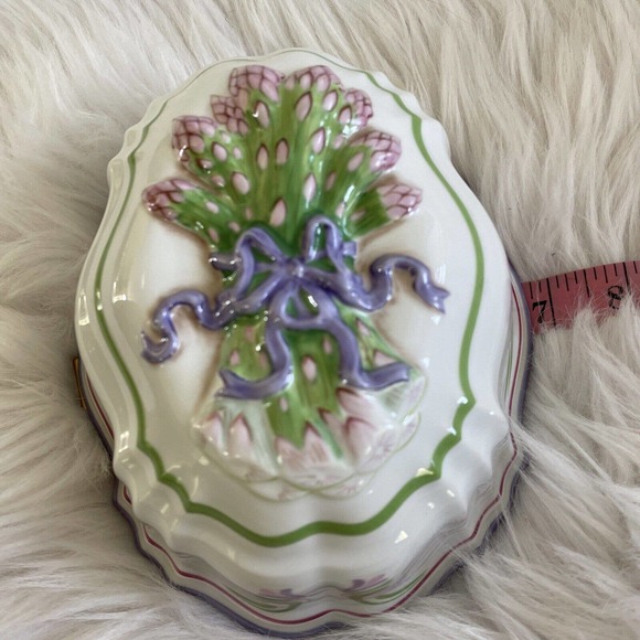 Vintage‎ Franklin Mint Le Cordon Bleu Glazed Oblong Ceramic Mold ASPARAGUS 1986 - Picture 10 of 12